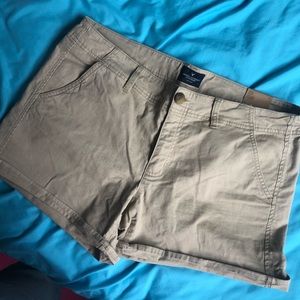 American Eagle Khaki “shortie” Shorts
